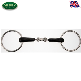 Abbey Riding Bitz Rubber French Link Loose Ring Snaffle